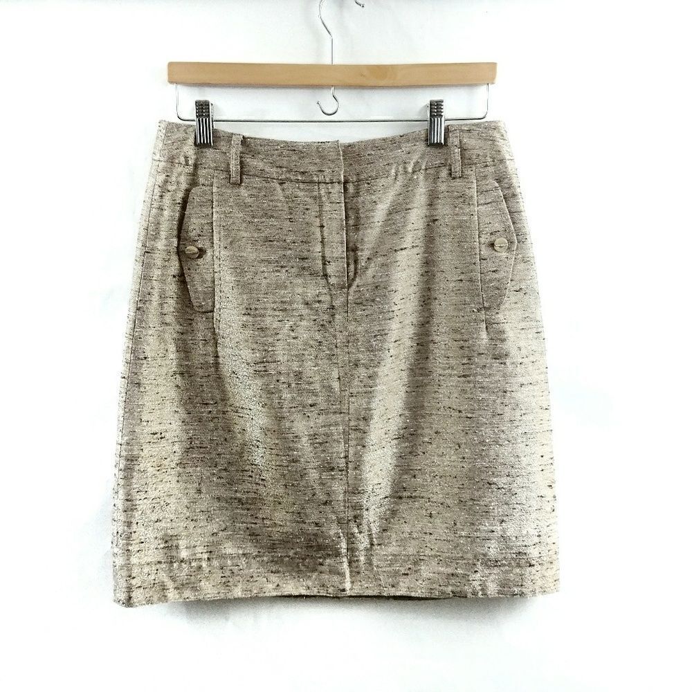 Tory Burch Pencil Skirt Metallic Mino Size 10